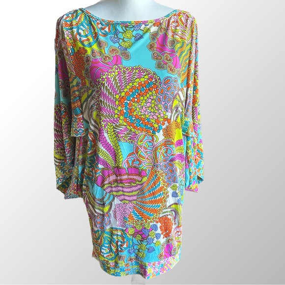 Trina Turk Tops - Trina Turk Vibrant Retro Print Tunic/Swim Coverup in‎ Size Small